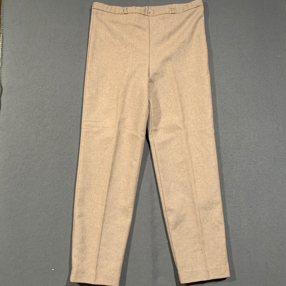 Blake Dress Pants Women 12 Beige Wool Blend High Rise Straight Vintage Trousers